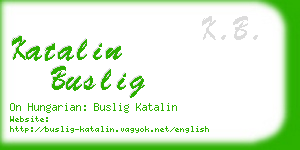 katalin buslig business card